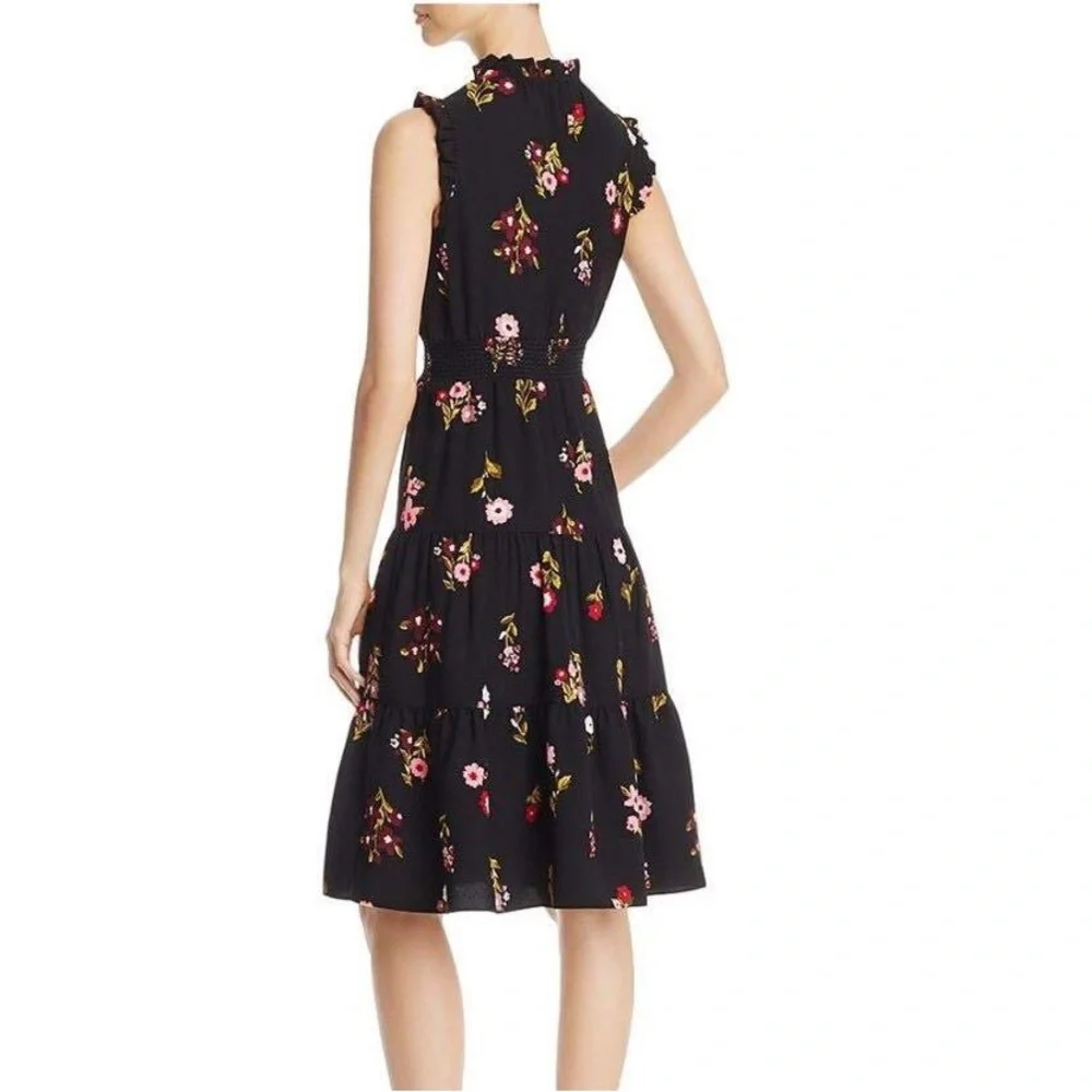 kate spade Black Floral Sleeveless Fit-and-Flare Dress